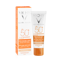 Protector Solar Facial Vichy Capital Soleil Antimanchas 3 en 1 SPF50+ con Color 50ml