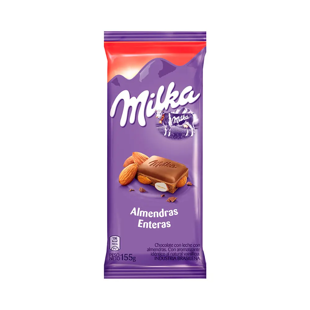 P1000956.webp Tableta de Chocolate Almendras Enteras 155gr Milka - Imagen 1