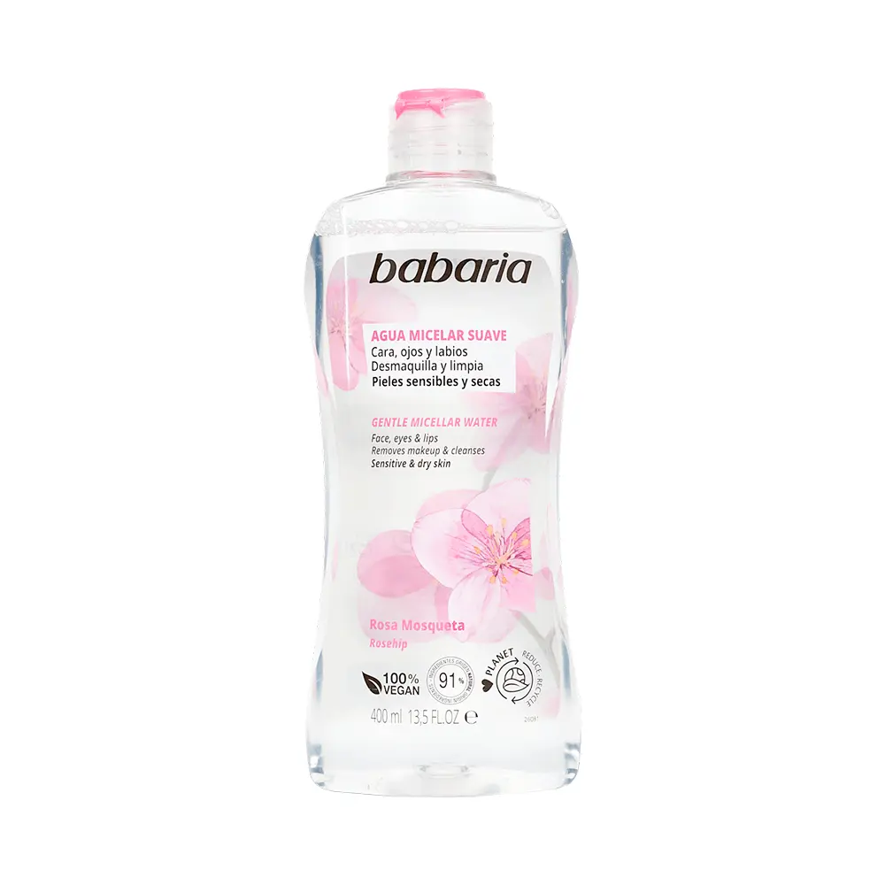 P1248840-1.webp Agua Micelar Suave Rosa Mosqueta Babaria 400ml - Imagen 1