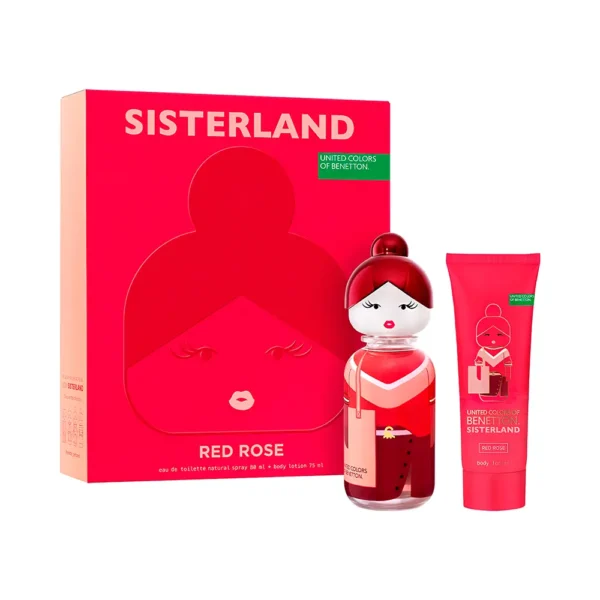 Kit Femenino Sisterland Benetton Red Rose EDT 80 ml + Body Lotion 75ml - Imagen 1