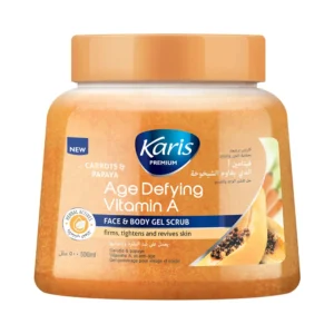 Exfoliante Corporal y Facial Karis Naturals Age Defying Vitamin A Zanahoria y Papaya 500ml