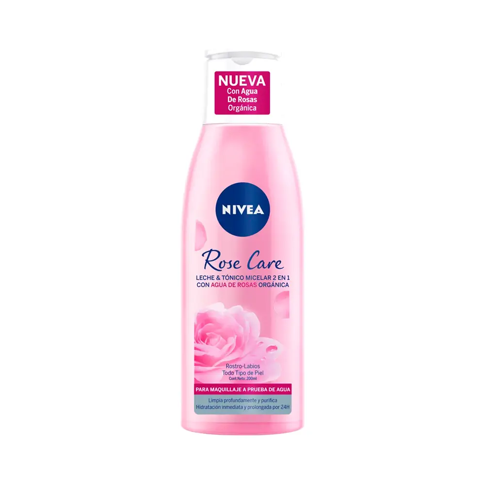 P1851580.webp Leche y Tonico Micelar 2 en 1 Nivea Rose Care 200ml - Imagen 1