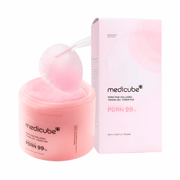 P8987238 Almohadillas Tónicas Medicube PDRN Pink Collagen Toning Gel 120ml (70 Unidades) - Imagen 1