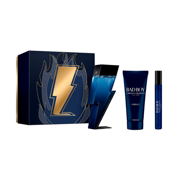P1475671-2 Kit Carolina Herrera Bad Boy Cobalt EDP 100ml + 10ml + Sower Gel 100ml - Imagen 1
