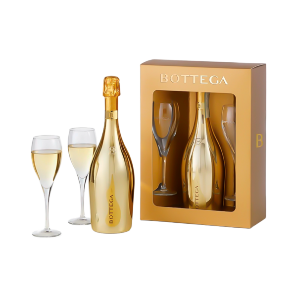 Kit Espumante Bottega Gold 750ml + 2 Copas - Imagen 2