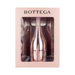 Kit Espumante Bottega Rose Glamour 750ml + 2 Copas