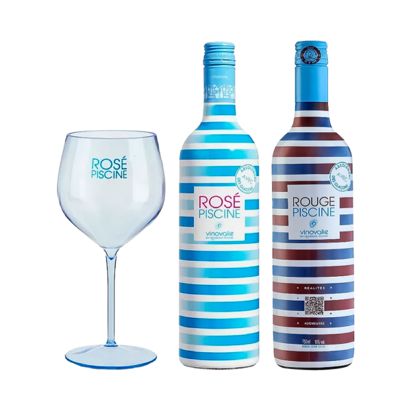 Kit Vino Rose Piscine y Rouge Piscine 750ml + Copa - Imagen 2