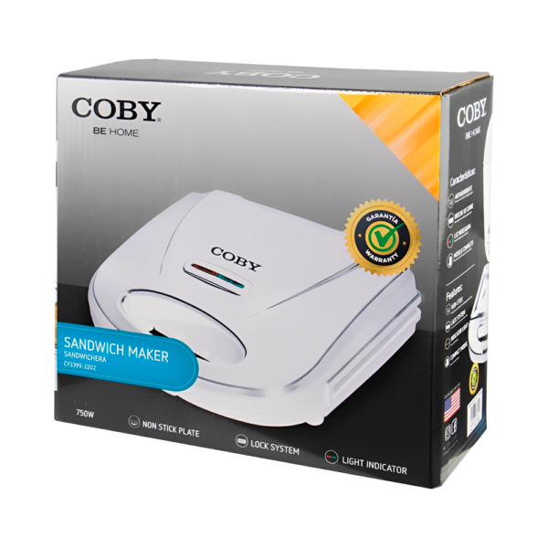 Sandwichera Coby CY3399-2202 750W / 110V - Blanco - Imagen 3