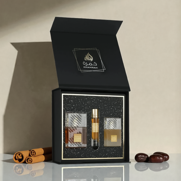 Kit Perfume Lattafa Khamrah EDP 100ml + 50ml + 12ml - Unisex - Imagen 3