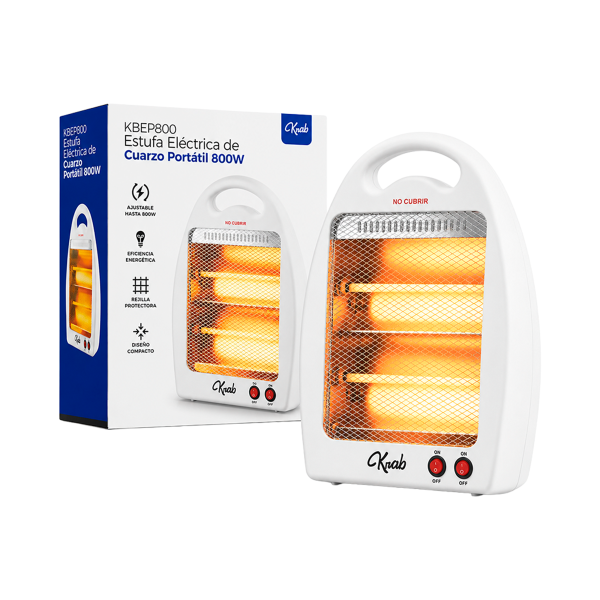 Estufa Eléctrica Krab KBEP800 Quartzo Portátil 800W - Blanco - Imagen 1