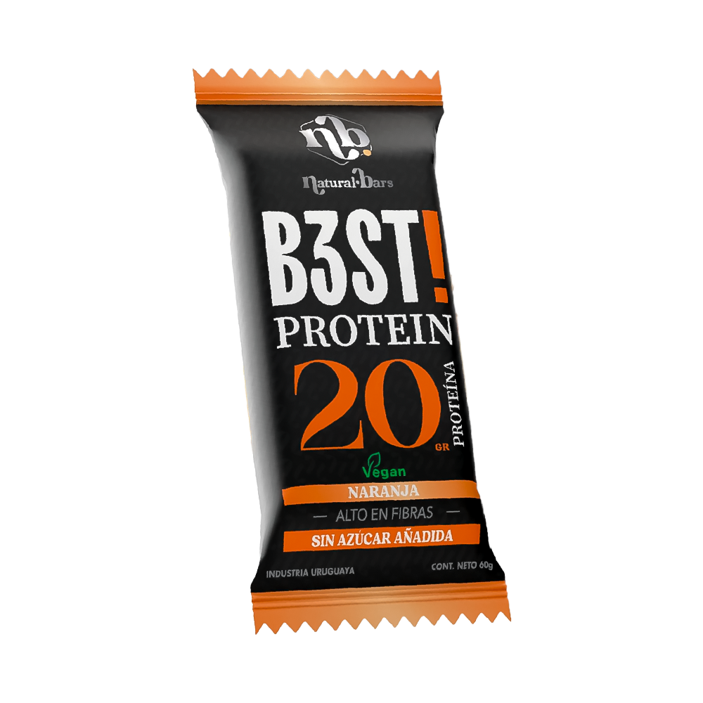 P8991388 Barra de Proteína Natural Bars B3st Protein Naranja – 60g - Imagen 1