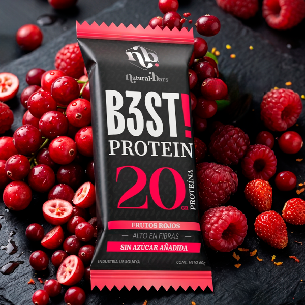 Barra de Proteína Natural Bars B3st Protein Frutos Rojos – 60g - Imagen 2