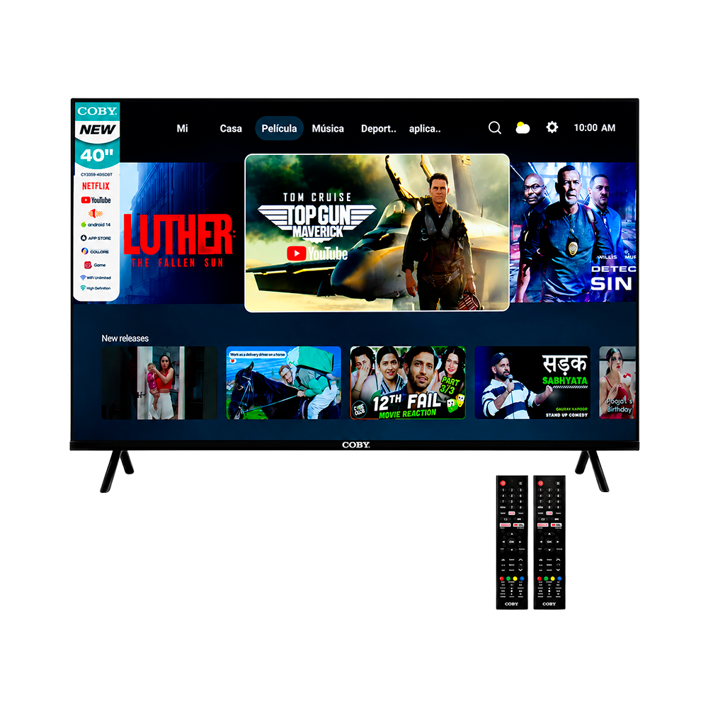 P8988509 Smart TV Coby CY3359-40SMS - Full HD - HDMI/USB - 2 Controles - Android 14 - 40'' - Imagen 1