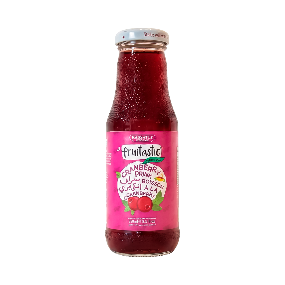 P8991699 Bebida de Arándanos Kassatly Chtaura Fruitastic Cranberry - 250ml - Imagen 1