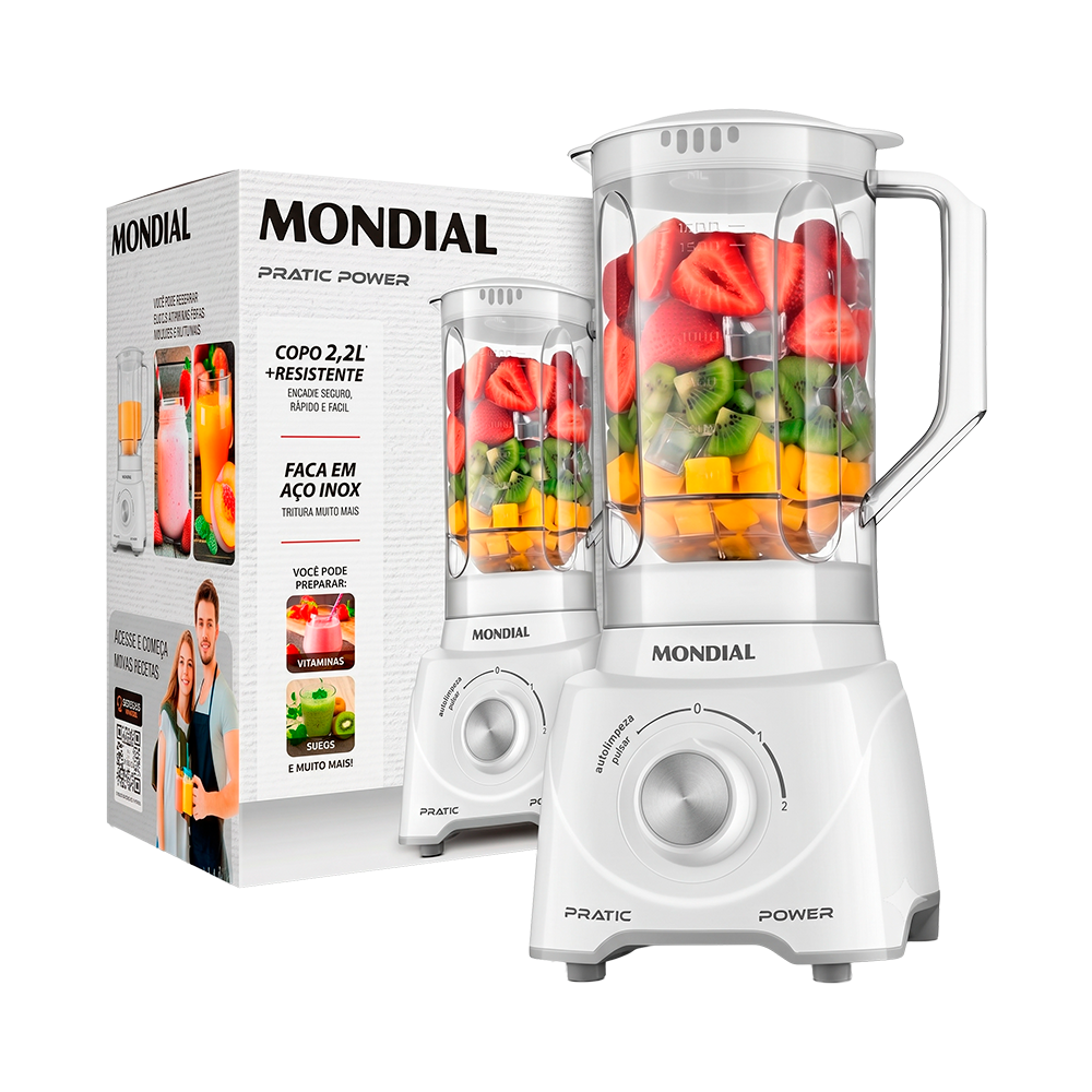 P8988171-1 Licuadora Mondial Pratic Power L-97 550W - Blanco - Imagen 1