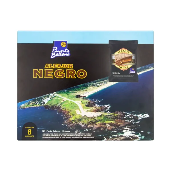 P1241220.webp Alfajor Negro Punta Ballena 8 unidades - Imagen 1