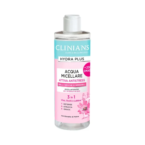 P1243263.webp Agua Micelar Clinians Hydra Plus Attiva Antistress 3 en 1 400ml - Imagen 1