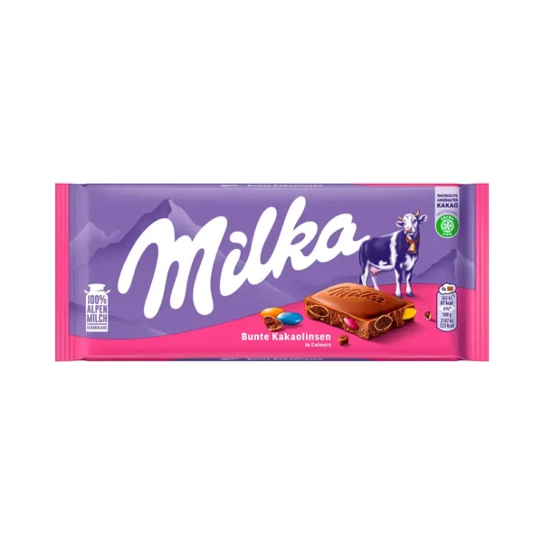 Tableta de Chocolate Bunte Kakaolinsen 100gr Milka - Imagen 1