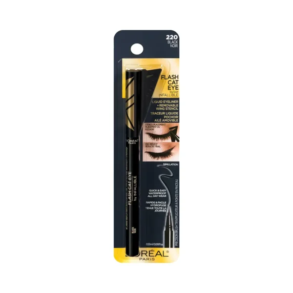 P8979014.webp Delineador Loreal Flash Cat Eye Liquid Liner 220 Black - Imagen 1